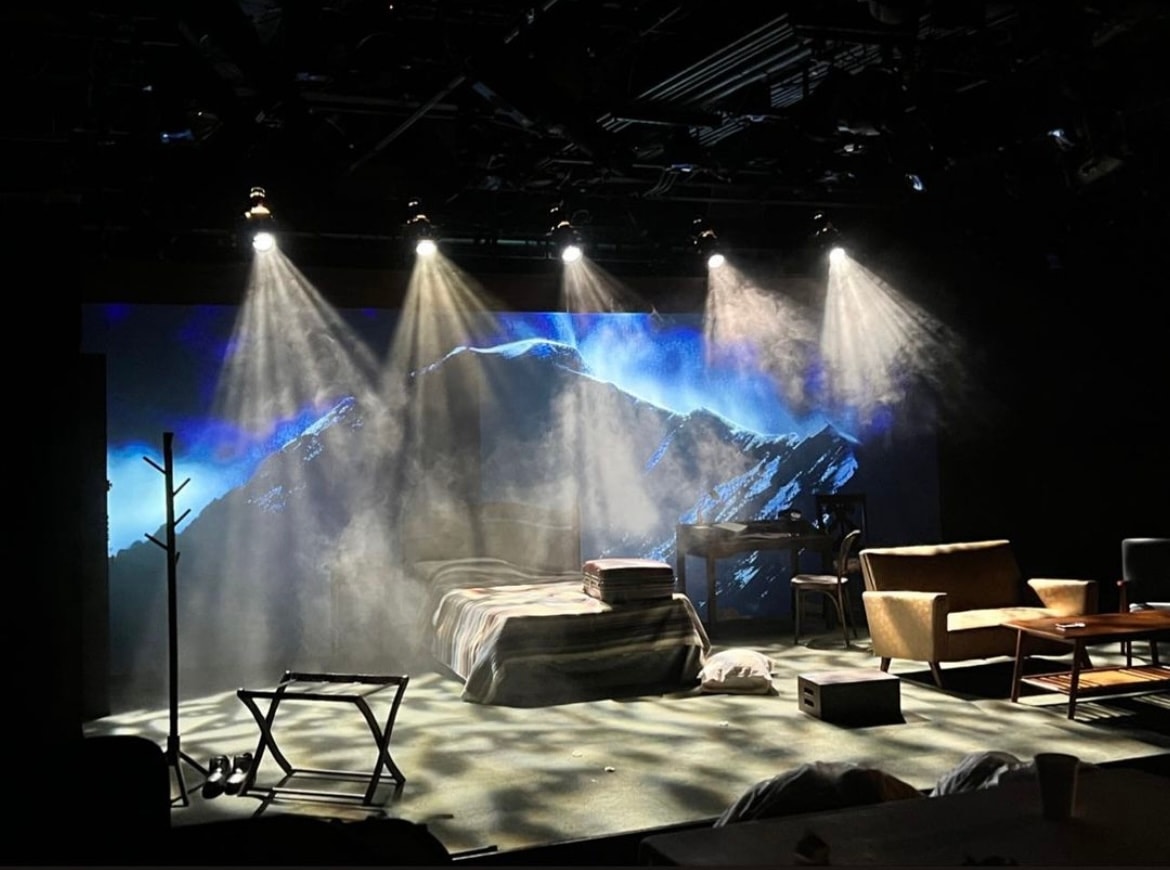 Black theater performance stage
